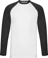 Fruit of the Loom - T-Shirt für Herren - Baseball Langärmlig RW9894 (XL) (Weiß/Schwarz)