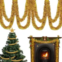 15 M Weihnachtsbaum Lametta Girlande,Weihnachtsbaum Deko Lametta,Goldene Lametta Girlande,Lametta Girlande Gold