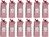 Flaschentüte LIEBE WEIHNACHTSGRÜßE rot / weiß - 12er Set