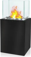 YUENFONG Bioethanol Standkamin 80x38x15 cm, Rechteck Freistehender Bioethanolkamin für Indoor und Outdoor, chönes Flammenspiel, Bodenkamin, Terrassenkamin, Tischfeuer, Windlicht, Gartenfackel