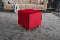 Hanah Home, Mona- BLC1638, červená, klasický vankúš, 100 % polyester a zamat