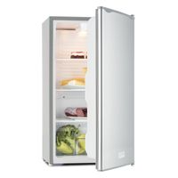 Klarstein Beerkeeper - Standkühlschrank- Kühlschrank, 92 L Fassungsvermögen, 60 Watt Nennleistung, 83cm hoch, 3 Fächer, Gemüsefach, 7-stufiger Thermostat, leise, silber