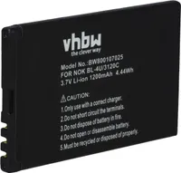 vhbw Akku kompatibel mit Doro Primo 366 Handy Smartphone Telefon (1200 mAh, 3,7 V, Li-Ion)