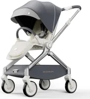 Hot Mom leichter Kinderwagen, große stoßdämpfende Räder, Magnesiumrahmen, Fahrtrichtung in Sekunden wechselbar, queen of liberty stroller Dunkel Grau