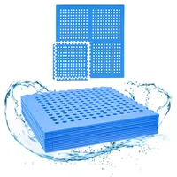 Meisterhome ® Pool Unterlegmatte Poolmatte Matte 9 Stück - 1 cm Dicke - 2.25 m² -  Bodenschutzmatte für Pool - Planschbecken - Bodenfolie Bodenmatte Poolunterlage Bodenschutz Fitnessmatte blau