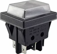 Umschalter Ein/Ein 6 Pin 16A 250 mit Wasserdichte Abdeckung, Geräteschalter