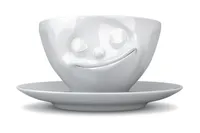 TV Kaffeetasse glücklich weiß 200 ml Tasse Milchkaffee Porzellan Kaffee