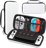 Tragetasche für Nintendo Switch OLED, EVA Hartschalen Anti-Fall schutzhülle mit 8 Spielkarten Speicherplätze, tragbare Reisetasche für Switch OLED-Konsole & Zubehör