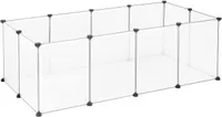 EUGAD Freigehege für Kaninchen Hasen, Welpenauslauf, 145x75x46cm, Transparent