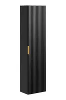 Hängeschrank – hoher, eintüriger Badezimmerschrank mit geriffelter Front „Adel“ 35 cm in Schwarz