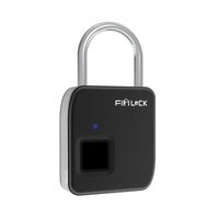 Hyrican Smart Lock, Fingerabdruck-Vorhängeschloss, Fahrradschloss, biometrisch, Zinklegierung, USB Typ-C, schwarz/silber