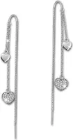 SilberDream weiß Ohrringe Herzen Zirkonia Damen 925 Silber Ohrhänger GSO439W