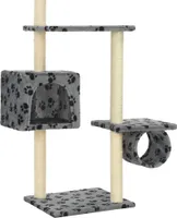 vidaXL Katzen-Kratzbaum mit Sisal-Kratzsäulen 260cm Grau Pfotenabdruck
