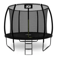 Aga SPORT EXCLUSIVE Trampolin, Kindertrampolin, Gartentrampolin mit Sicherheitsnetz 305 cm Schwarz + Schutznetz + Leiter