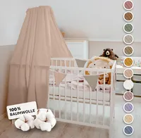 Handgefertigter Musselin Betthimmel aus 100% Baumwolle für Babybett