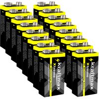 16er Pack kraftmax Xtreme 9V Block Hochleistungs- Batterien ideal für 10 Jahres Rauchmelder - 6LR61 9 Volt Longlife Blockbatterie mit maximaler Lebensdauer