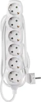 EMOS Steckdosenleiste 6-fach, 3 m Kabel 1,5 mm2, weiß, Steckdosen 45° gedreht, Schuko mit erhöhtem Berührungsschutz, für Innen, P0623R