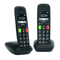 Gigaset E290 Duo 2 bezdrôtové/ DECT/ analógové telefóny (bez záznamníka, s veľkými tlačidlami a veľkým displejom) čierna