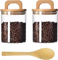 2 Stück Vorratsgläser mit Glas mit Holzlöffel  800ML