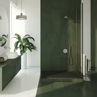 AQUABAD® Duschwanne SET Basic Black Stone 90x100cm Rechteck inkl. Styroporträger