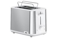 Braun HT1510 WH PurShine   2-Scheiben-Toaster  900 Watt  Brötchenaufsatz