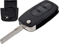 Schlüsselgehäuse mit Rohling 3 Tasten passend für VW Golf Polo Passat (VW03+R)
