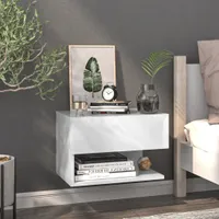 vidaXL Wand Nachttisch Hochglanz Weiß - Wand-Nachttisch - Wand-Nachttische - Schwebender Nachttisch - Wand-Nachtschrank
