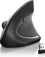 CSL Optische Wireless kabellos Funk Maus - Bluetooth + 2,4 Ghz Funk - vertikale Ausführung - ergonomisches Design - Vorbeugung gegen Mausarm Tennisarm - besonders armschonend - 5 Tasten