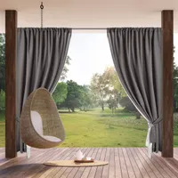 Eurofirany Vorhang GARDEN Waserfeste Outdoorvorhänge Terassenvorhänge stahl hellgrau grau 155x200 cm Tunneldurchzug Tunnelzug