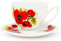 Teeset "Kaiserlich", Design "Mohnblumen", 1 Tasse 370 ml + 1 Untertasse