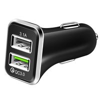 SOONTEC Autoladegerät (Schwarz) Schnellladeadapter Autosteckdose zu USB 3.1 A/   USB für Zigarettenanzünder Autoladegerät KFZ Ladegerät 2x USB PD Quick Charge 3.0 für iPhone 15 / 14 / 13 / 12 / 11 / Pro / Pro Max / Mini / Galaxy S20 / S21