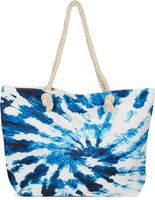 Farbe:Schwarz-Weiß/Grün Shopper styleBREAKER Strandtasche in Streifen Optik mit Stern Schultertasche Damen 02012037 