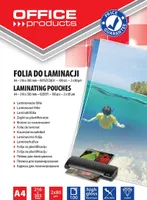 Folia Do Laminowania Office Products A4 2X80Mikr Błyszcząca 100Szt Transparentna