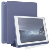 EAZY CASE Smartcase mit Touchpen Halterung kompatibel mit Apple iPad 2018 / 2017 (6./5. Gen.) Tablet Hülle mit Standfunktion, Schutzhülle, Klapphülle, Eis Blau