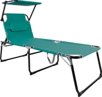 Linder Exclusiv Garten-Liegestuhl XXL mit Baldachin Aqua