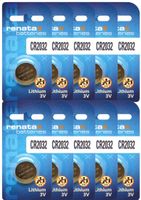 10 x Einzelblister CR2032 RENATA 2032 Lithium 3 Volt Knopfzelle Batterie 3v