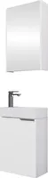 Planetmöbel Waschtischunterschrank mit Spiegelschrank Badmöbel Set 40cm für Badezimmer Gäste WC Weiß