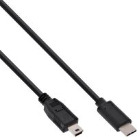 InLine® USB 2.0 Kabel, USB-C Stecker an Mini-B Stecker (5pol.), schwarz, 5m
