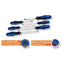 PROJAHN Schraubendreher Satz 6 tlg. (PH+Schlitz) mit durchgehender Klinge, Schlagkappe und Schlüsselhilfe