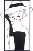 Casablanca by Gilde Relief Wandrelief Lady mit Hut H. 60 cm,69122