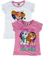 PAW Patrol Shirt Baby T-Shirt Kurzarm Rosa Grau Weiß 98 104 110 116 Sommer Shirt 