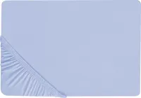 BELIANI Napínací prostěradlo světle modré bavlněné 140 x 200 cm elastické okraje klasická postelová plachta textilie do ložnice