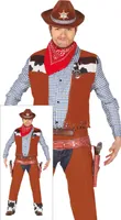 Cowboy Herren Kostüm, Größe: 54 - 56 (XL) Farbe: Braun