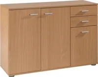 Kommode - Buche Nachbildung - B 106 cm - 3 Türen - 2 Schubladen -1 Einlegeboden