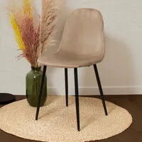 Milton & Oldbrook Samt Esszimmerstuhl Bruges Beige