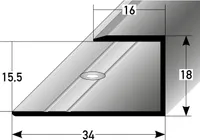 PROVISTON Einfassprofile | 15.5 x 18 x 34 x 2700 mm | Abschlussprofil Anpassungsprofil Ausgleichsprofil Aluminium eloxiert Spezialemailliert Schwarz Gebohrt