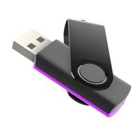 64GB USB Stick Swivel Schwarz/Lila mit Schwarzem Bügel,