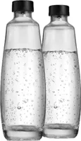 sodastream DUO-2GF Trinkflasche Glas 1 Liter - transparent/schwarz, 2er-Pack