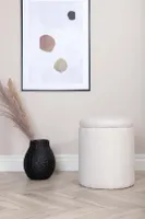 Limpen Pouf Ø32cm mit Aufbewahrung weiß.