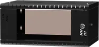 Szafa Rack 19" 4U 350mm Serwerowa Wisząca Szklane Drzwi Czarna Stalflex
